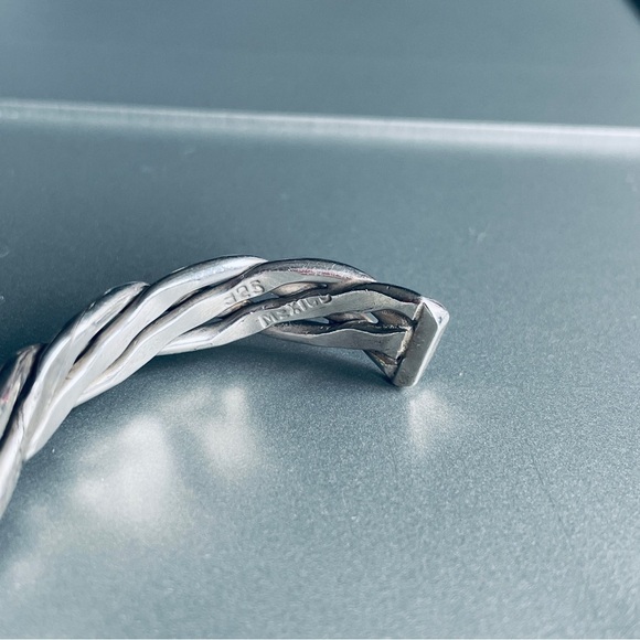 Mexico Sterling Silver Braided Intertwoven Cuff Bracelet - Picture 4 of 10